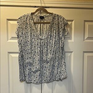 Floral Blue Top 3X plus size top